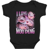 I Love Moo Deng Baby Bodysuit | Artistshot