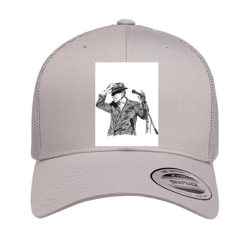 Leonard Cohen Original Hand Drawn Ink Print Retro Trucker Cap by cm-arts | Artistshot