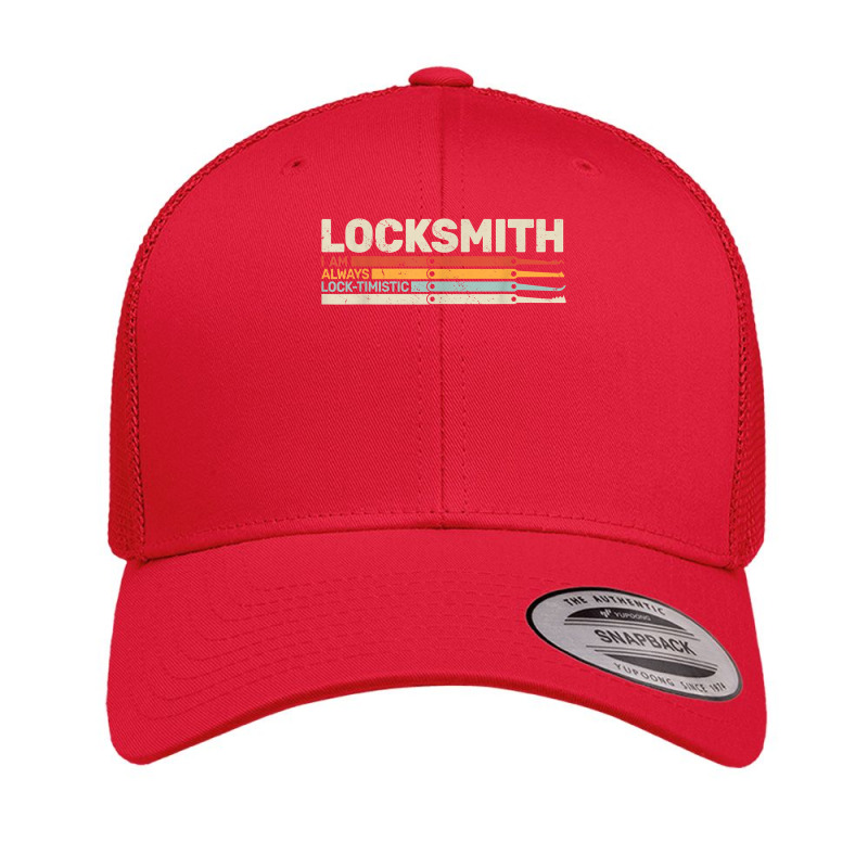 Locksmith I Am Always Lock Timistic Lockpick Locksmithing T Shirt Retro Trucker Cap by cm-arts | Artistshot