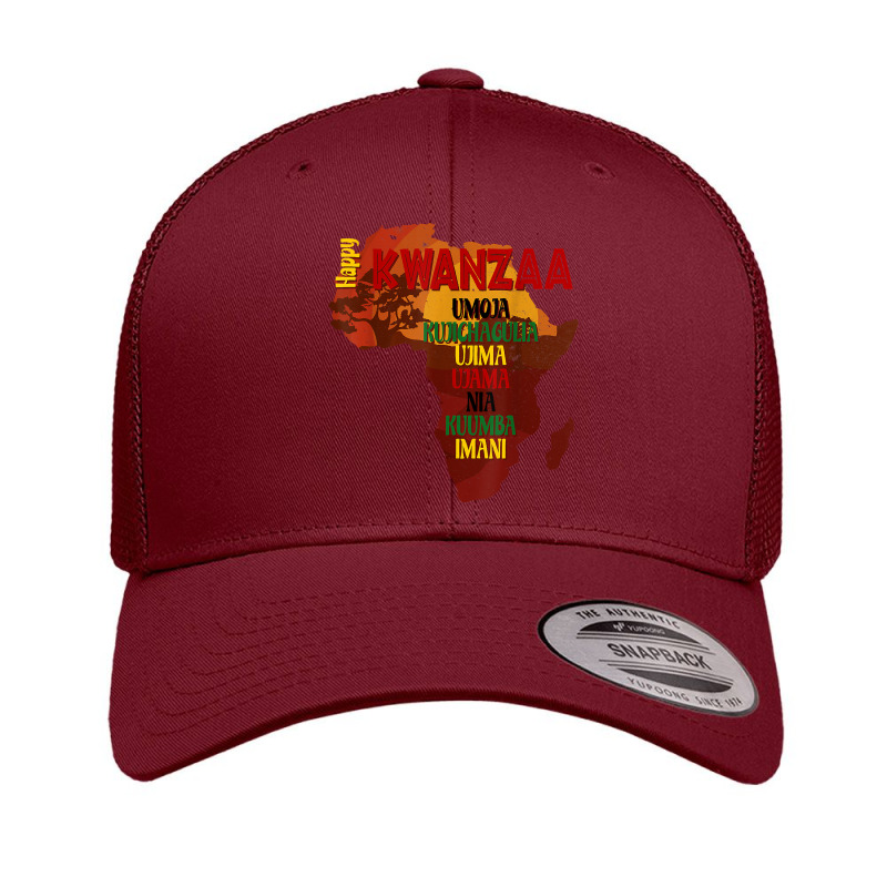 Happy Kwanzaa Shirt Africa Map 7 Principles Celebration T Shirt Retro Trucker Cap by cm-arts | Artistshot