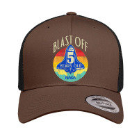 Space Shuttle Blast Off 5th Birthday Retro Portrait Retro Trucker Cap | Artistshot