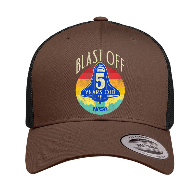 Space Shuttle Blast Off 5th Birthday Retro Portrait Retro Trucker Cap by ledo | Artistshot