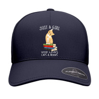 Just A Girl Who Loves Books And Cats Reading Seamless Cap | Artistshot