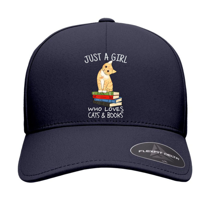 Just A Girl Who Loves Books And Cats Reading Seamless Cap by cm-arts | Artistshot