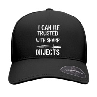 I Can Be Trusted With Sharp Objects Seamless Cap | Artistshot