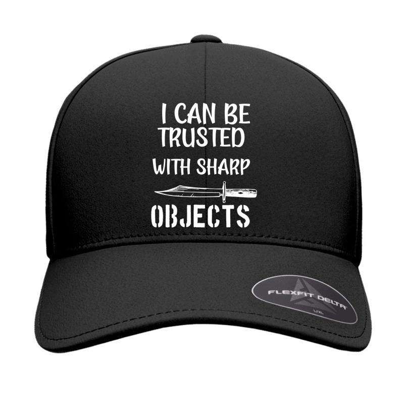 I Can Be Trusted With Sharp Objects Seamless Cap | Artistshot