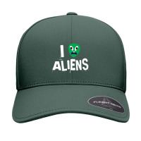 I Love Aliens Heart Face Alien Seamless Cap | Artistshot