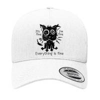 Everything Is Fine Funny Stressed Out Cat Graphic Tank Top Yupoong Trucker Cap | Artistshot