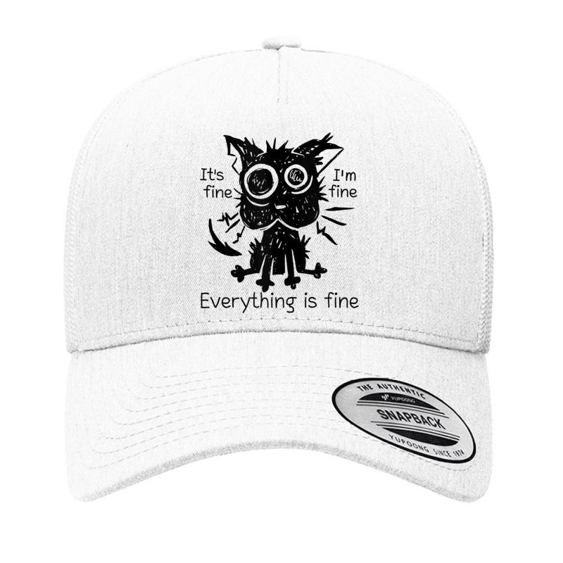 Everything Is Fine Funny Stressed Out Cat Graphic Tank Top Yupoong Trucker Cap by cm-arts | Artistshot