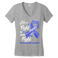 Esophageal Cancer Awareness T  Shirt Esophageal Cancer Awareness Her F Women's V-neck T-shirt | Artistshot