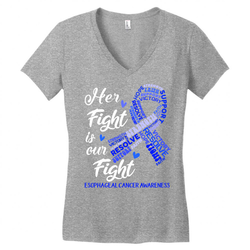 Esophageal Cancer Awareness T  Shirt Esophageal Cancer Awareness Her F Women's V-Neck T-Shirt by elsie72807 | Artistshot