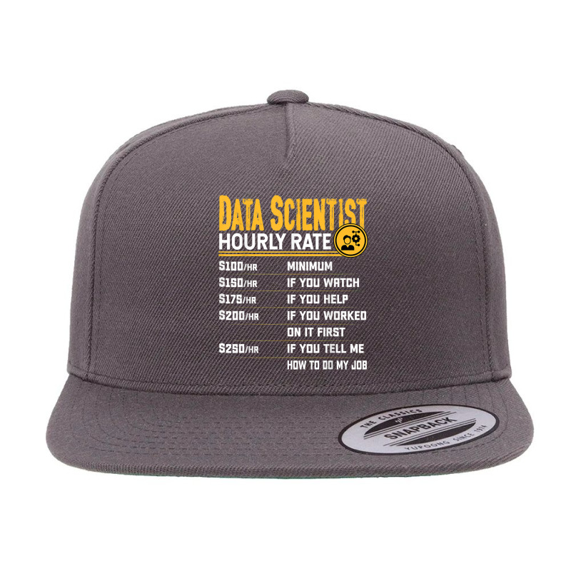 Data Scientist Hourly Rate   Funny Data Analytics 5 panel snapback cap by Uniform | Artistshot