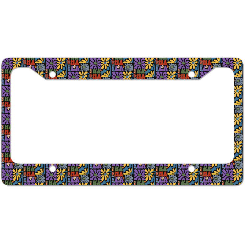 Kamala Floral Retro Tendance License Plate Frame by TuxQ | Artistshot