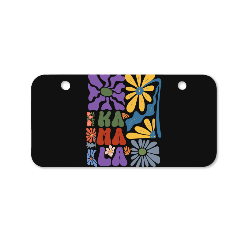 Kamala Floral Retro Tendance Bicycle License Plate by TuxQ | Artistshot