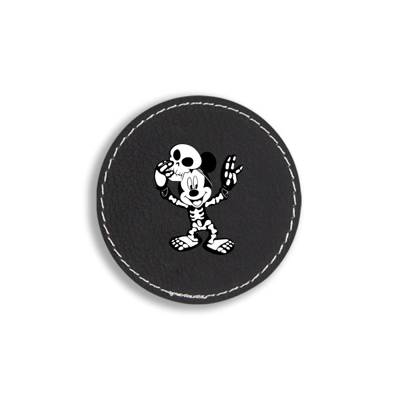 Micky Skull Round Leatherette Patch by DRIDI | Artistshot