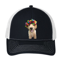 Golden Retriever Dog Dogs, Flower Head Crown, Cute Pa Trucker Cap | Artistshot