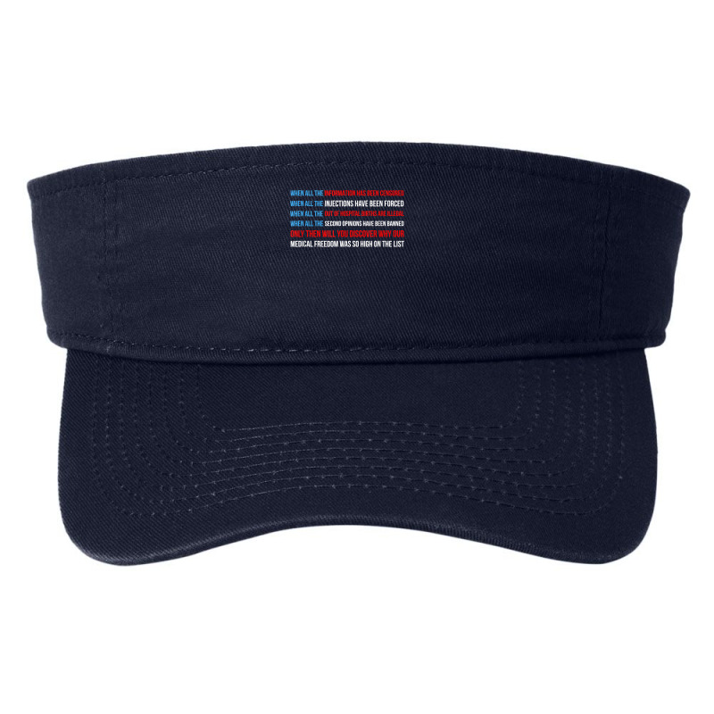 American Flag Medical Freedom No Vaccine Mandates Anti-vax Fashion Visor by JamyaJefferson | Artistshot