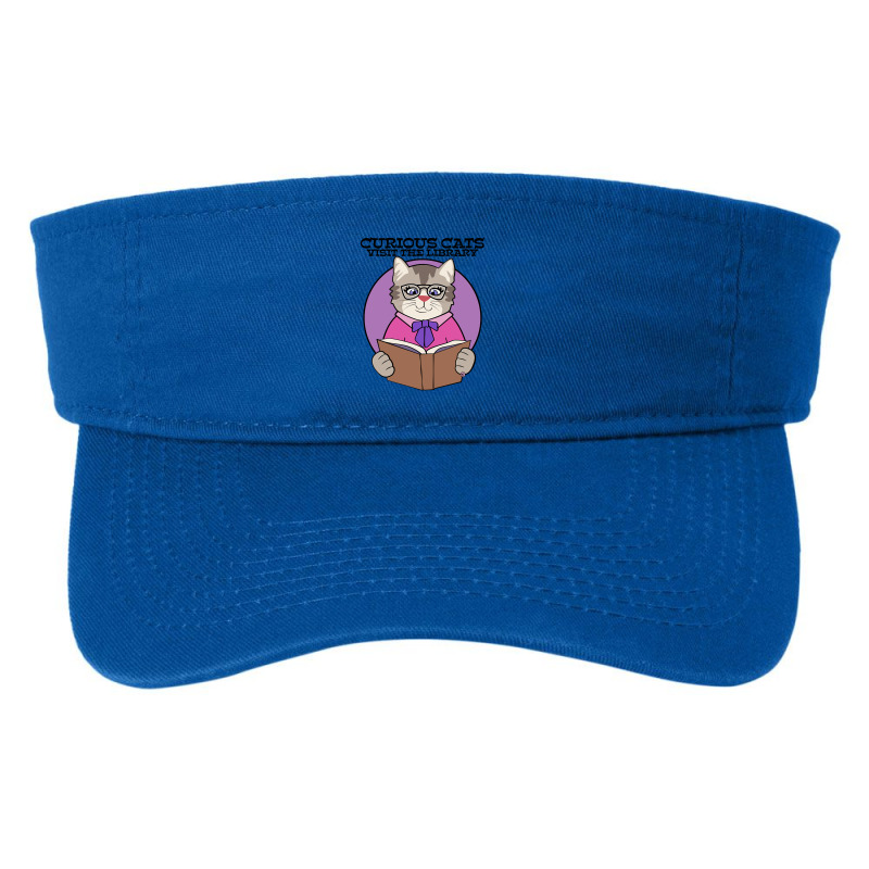 Curious Cats Visit The Library Purple Fashion Visor by webberkyla | Artistshot