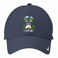 This Girl Loves Camping Rv Teardrop Trailer Camper Caravan Nike Dri-fit Cap | Artistshot