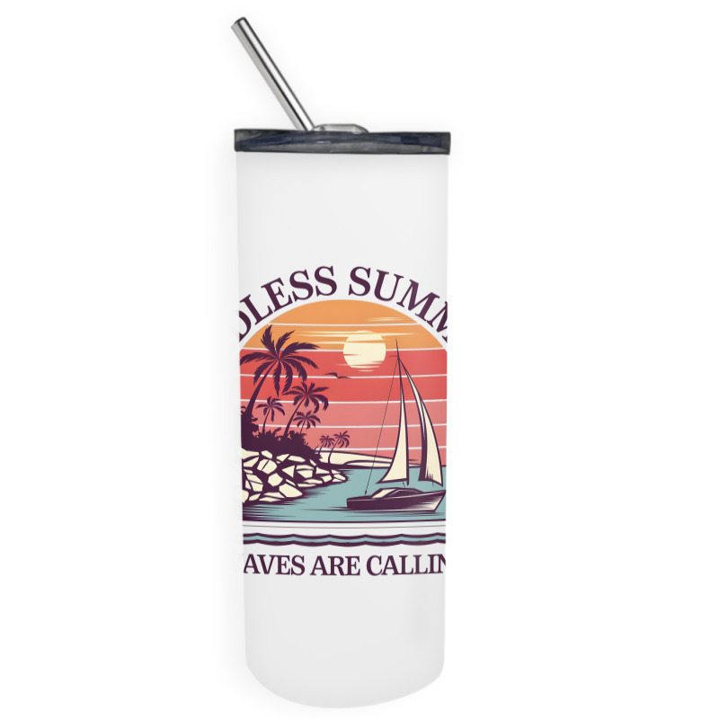 Waves Are Calling 1 Skinny Tumbler by ArtMikailah | Artistshot