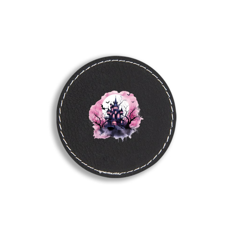 Pink Halloween Day Round Leatherette Patch by risedesignid | Artistshot