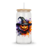 Halloween Witch Pumpkin Glass Tumbler | Artistshot