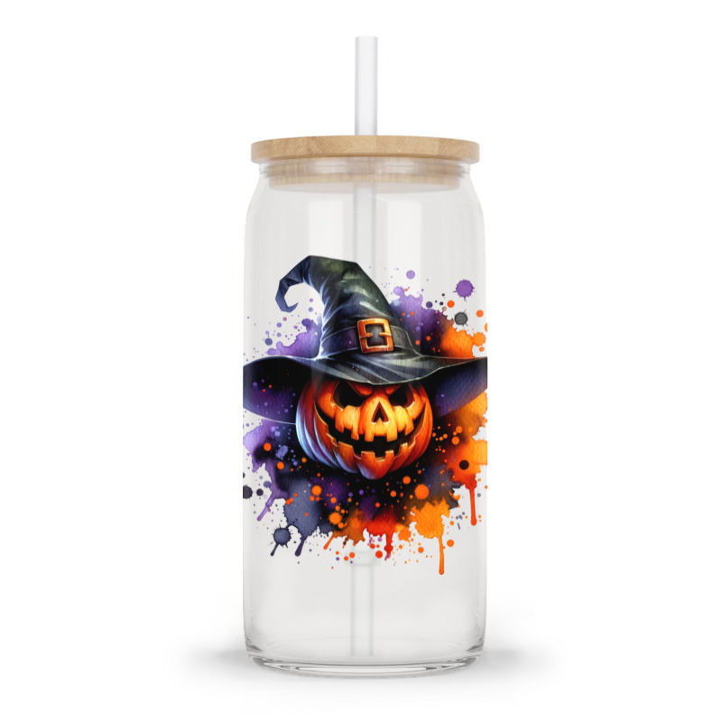 Halloween Witch Pumpkin Glass tumbler by risedesignid | Artistshot