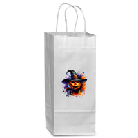 Halloween Witch Pumpkin Wine Paper Bag - 5 1/2 X 3 1/4 X 13 | Artistshot