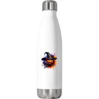 Halloween Witch Pumpkin Stainless Steel Water Bottle | Artistshot