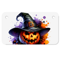 Halloween Witch Pumpkin Motorcycle License Plate | Artistshot