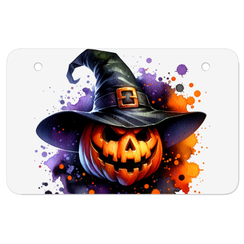 Halloween Witch Pumpkin ATV License Plate by risedesignid | Artistshot