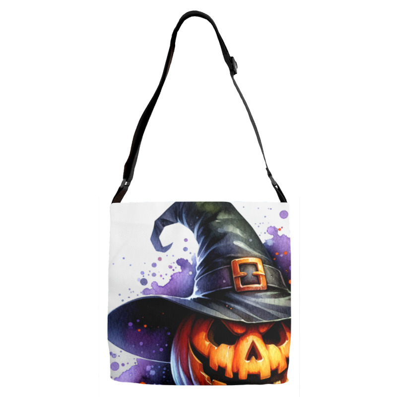 Halloween Witch Pumpkin Adjustable Strap Totes by risedesignid | Artistshot