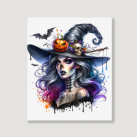 Witch Halloween Day Portrait Canvas Print | Artistshot