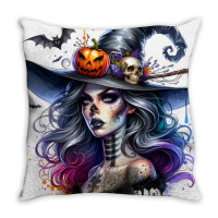 Witch Halloween Day Throw Pillow | Artistshot