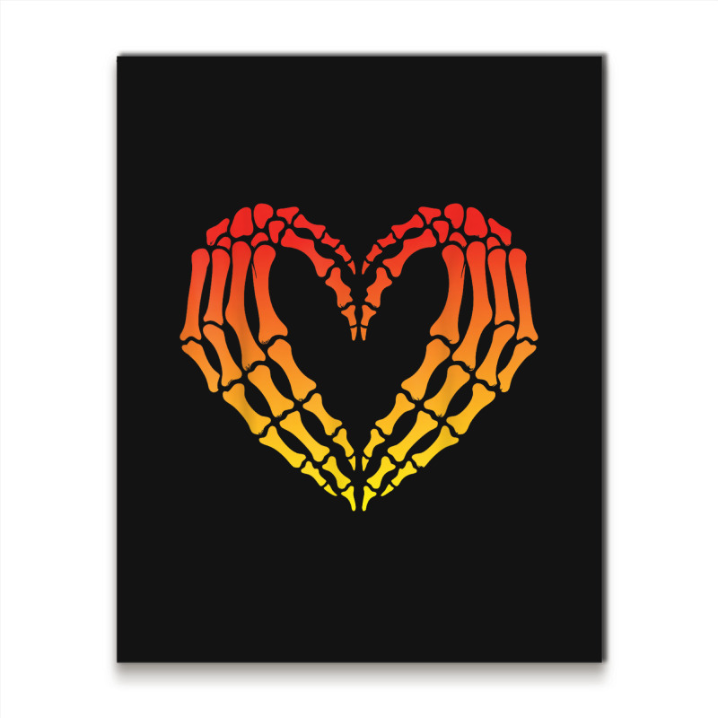 Funny Skeleton Heart Halloween Love Metal Print Vertical by ERNESTO GUANCIA | Artistshot