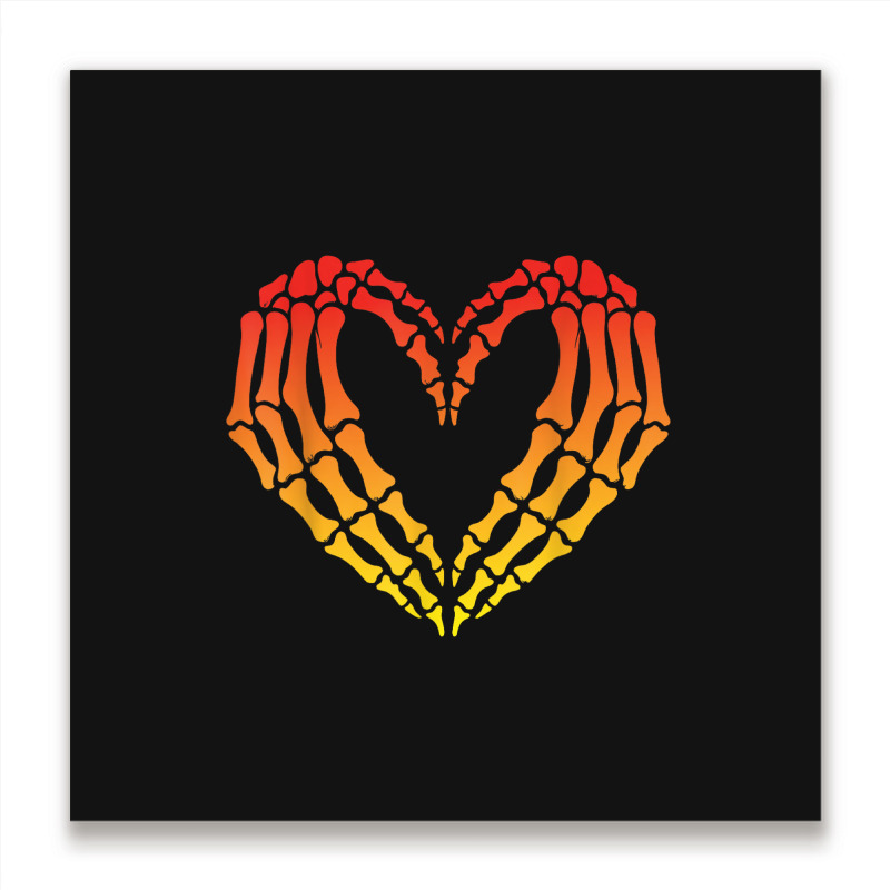 Funny Skeleton Heart Halloween Love Metal Print Square by ERNESTO GUANCIA | Artistshot