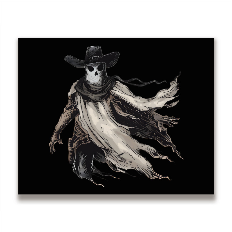 Halloween Day - Cow Boy Funny Skull Metal Print Horizontal by risedesignid | Artistshot