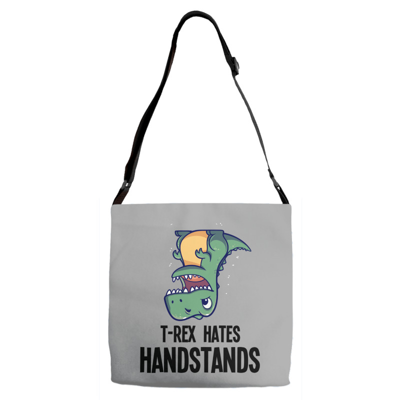 T Rex Hates Handstands Adjustable Strap Totes by ERNESTO GUANCIA | Artistshot