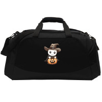 Cowboy Funny Pumpkin -halloween Day Active Duffel | Artistshot