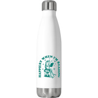 Happiest When I'm Reading Stainless Steel Water Bottle | Artistshot