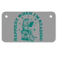 Happiest When I'm Reading Motorcycle License Plate | Artistshot