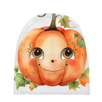 Halloween Smile With Pumpkin Cute Baby Beanies | Artistshot