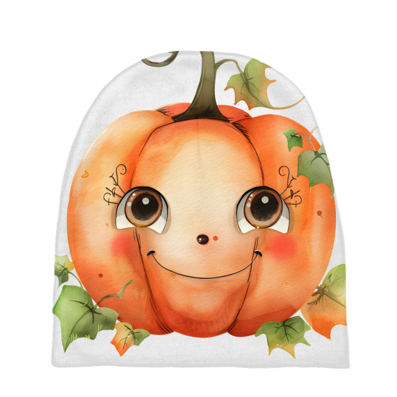 Halloween Smile With Pumpkin Cute Baby Beanies by risedesignid | Artistshot