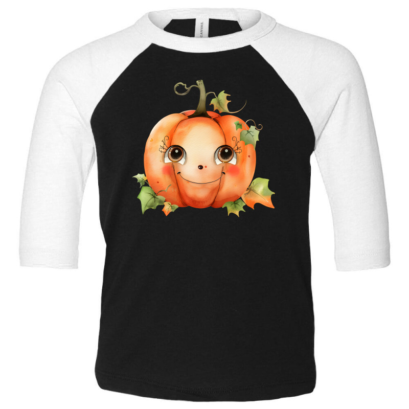 Halloween Smile With Pumpkin Cute Toddler 3/4 Sleeve Tee by risedesignid | Artistshot