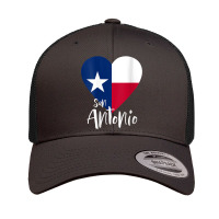 Womens I Love San Antonio Texas Tx Flag Lonestar Heart V Neck T Shirt Retro Trucker Cap | Artistshot