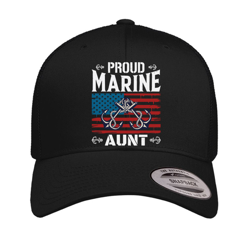 Marine Aunt Proud Marine Aunt United States Of America Military Retro Trucker Cap by kerchingparticular | Artistshot