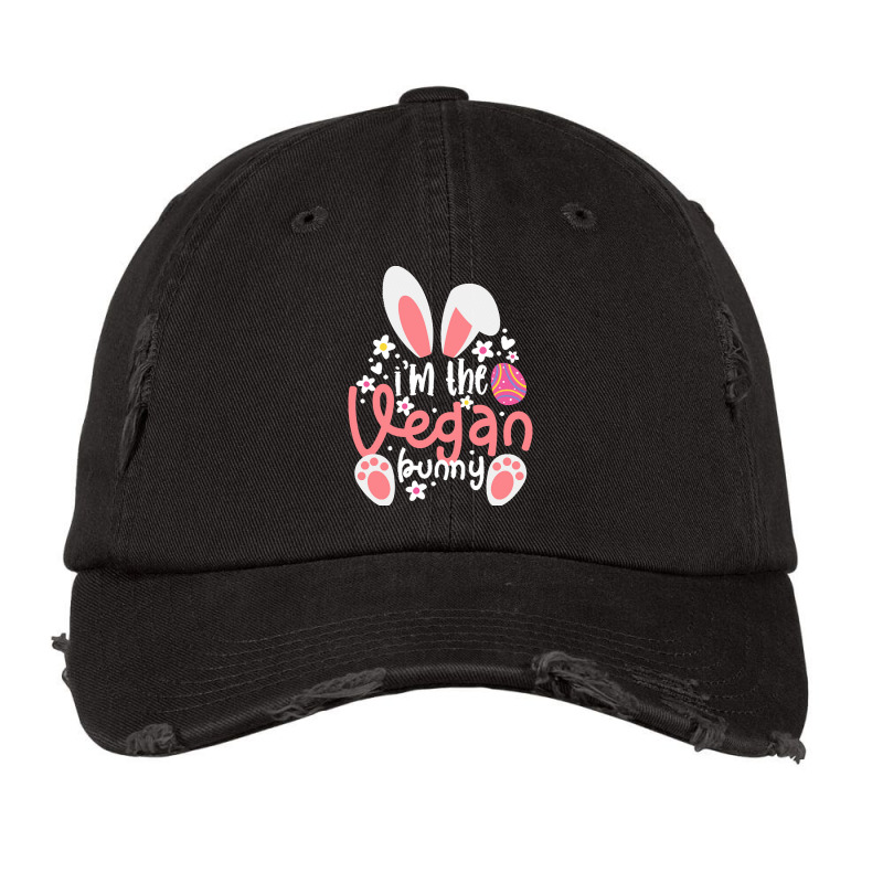 Vegan Design T  Shirt Bunny Ears I'm The Vegan Bunny Matching Easter V Vintage Cap by dskiles665 | Artistshot