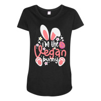 Vegan Design T  Shirt Bunny Ears I'm The Vegan Bunny Matching Easter V Maternity Scoop Neck T-shirt | Artistshot