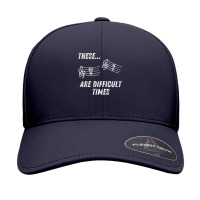 These Are Difficult Times Time Signatures Music Pun 1 Seamless Cap | Artistshot