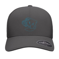 Buffalo Blu Line Design Seamless Cap | Artistshot